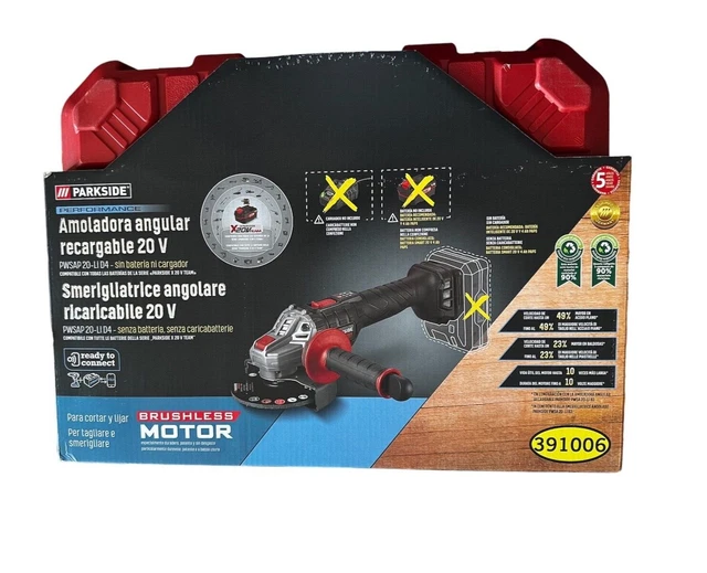 PARKSIDE PERFORMANCE SMERIGLIATRICE angolare a batteria PWSAP 20 Li D4