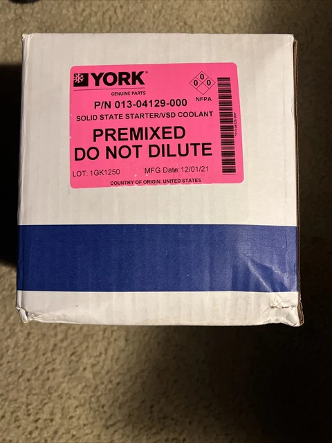 York Genuine 013-04129-000 Solid State Starter/VSD Coolant 1Gln MF date 12/2021