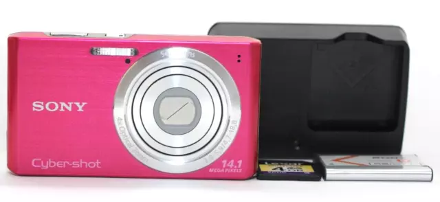 [EXC+5] SONY Digital Camera DSC-W610 Pink Cyber Shot 4.0x Optical Zoom with 4GB