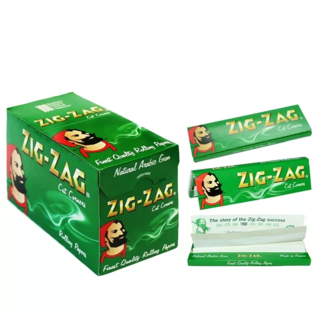 1200x ZIG ZAG GREEN Rizla Cut Corners ROLLING Papers Tobacco Cigarette Filter