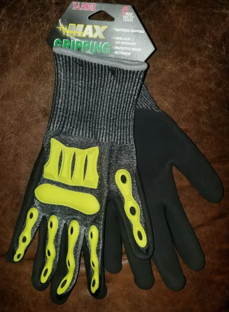 MidWest Gloves & Gear 94BLP03-LX-AZ-6 Max Grip Packs, 3 Pair, Mens Blue,  L-XL
