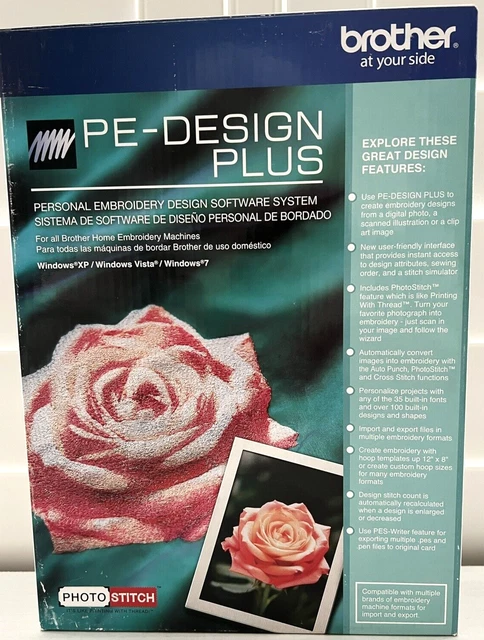 Brother PE Design Plus - Software de letras digitalizadoras de bordados + punto de fotos
