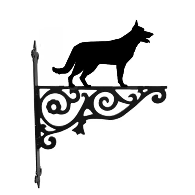 German Shepherd Dog Metal Hanging Basket Bracket Wall Mounted Decorative Garden 2