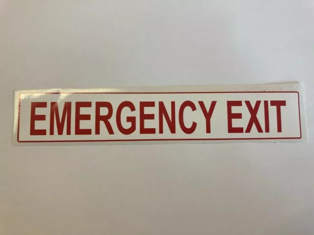 Bus Sticker Label Sign Legal Lettering Letters - EMERGENCY EXIT - Red