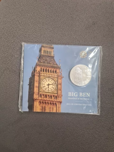 Big Ben HeaRtbeat Of The Nation UK 2015 £100 Fine Silver Coin -  Uncirculated UK