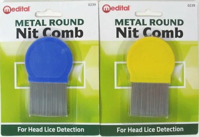 METAL ROUND NIT COMB Hair Fine Tooth Toothed Remove Head Lice Comb