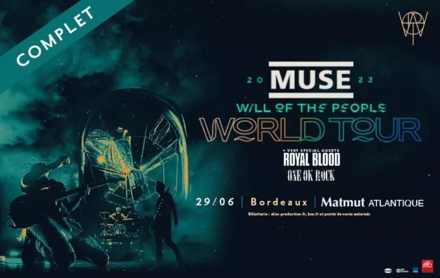 Billets concert : Muse Bordeaux - 29 Juin 2023.