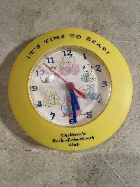 Children's Book-Of-The-Month Club Yellow Wall Clock 7"