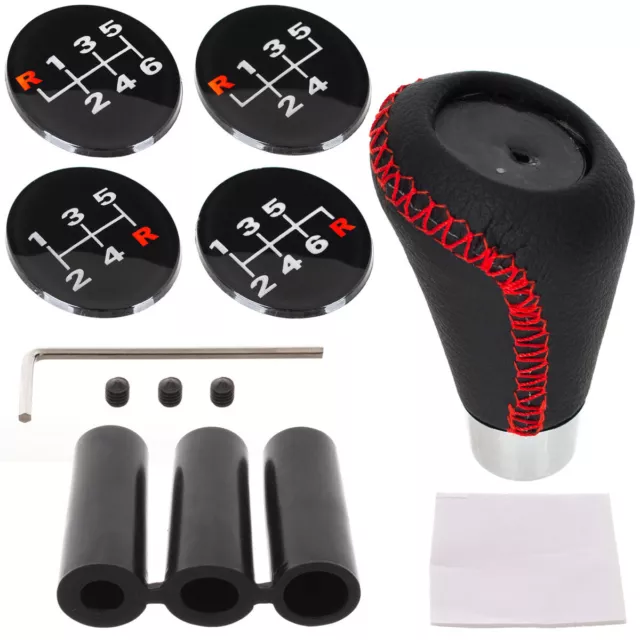 Pommeau,Pommeau de levier de vitesse manuel,6 vitesses,boule ronde,type R  S,sélecteur de garniture,rouge- black R on the left