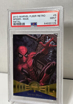 Spider-Man 2013 Fleer Retro Marvel Metal Spiderman #5 PSA 9 Low Pop