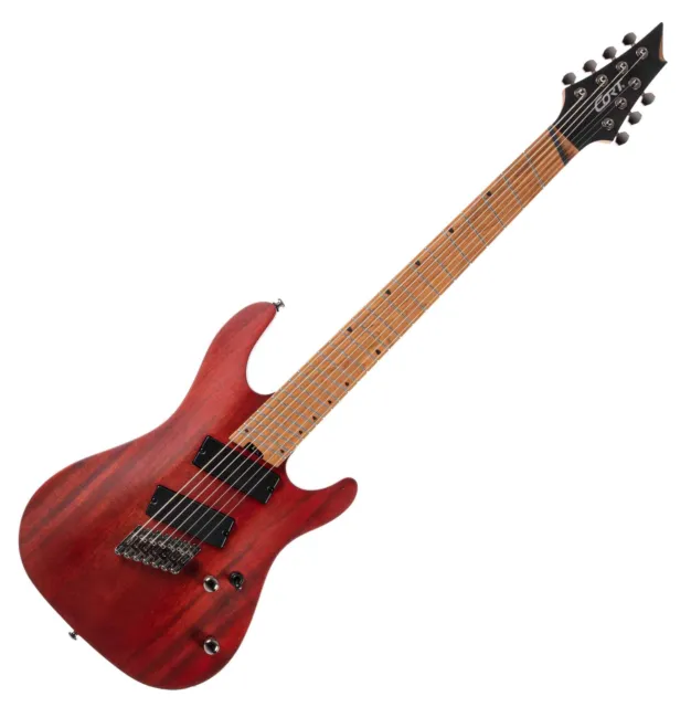 Cort KX307MS Open Pore Mahogany Multiscale E-Gitarre mit 2 Humbuckern