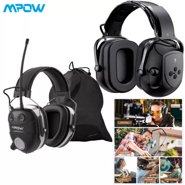 Mpow Bluetooth Ear Defenders Ear Muffs Hear Protect Noise Reduction Headphones
