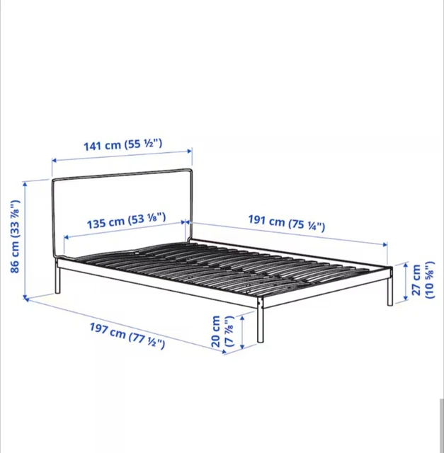 DOUBLE BED IKEA Kleppstad Frame and DORMEO Mattress £180.00 PicClick UK