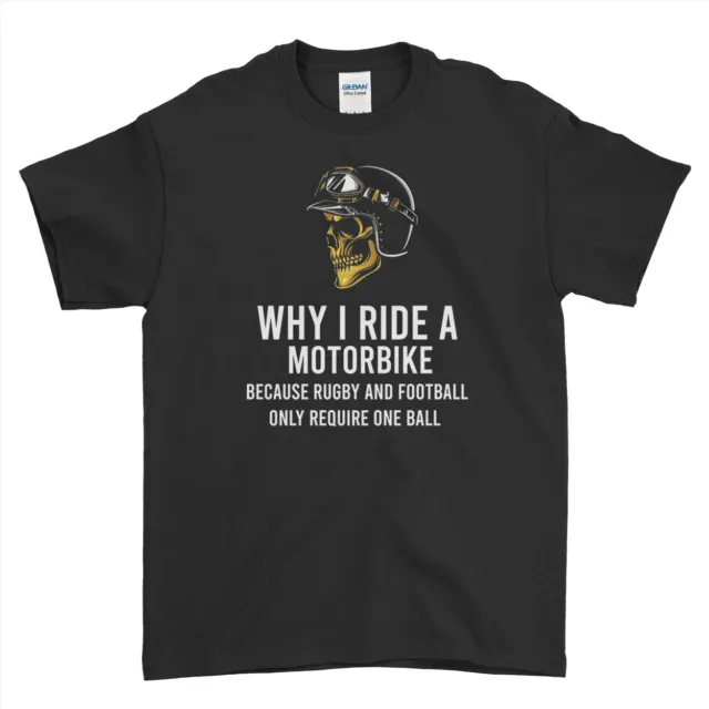 T-shirt biker perché guido una moto squadra teschio scheletro uomo donna maglia top