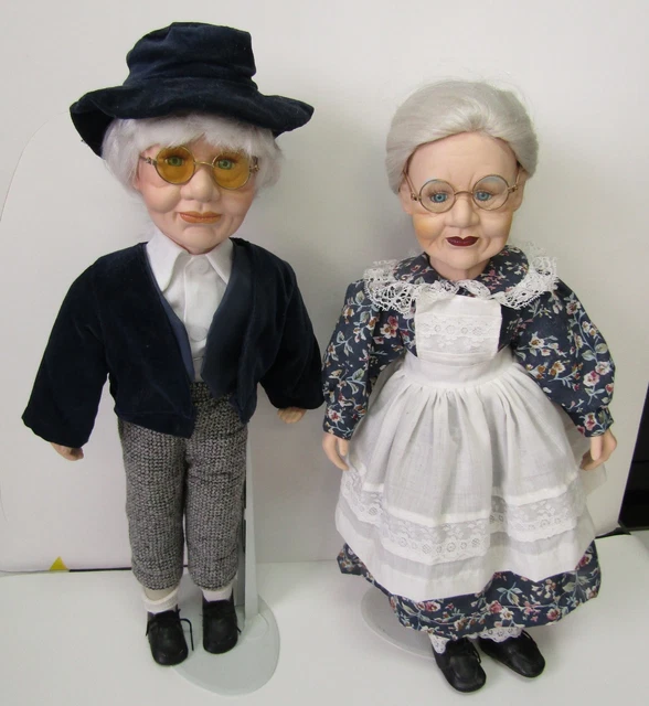 ASHLEY BELLE COLLECTIONS Vintage Porcelain Grandma Grandpa Dolls