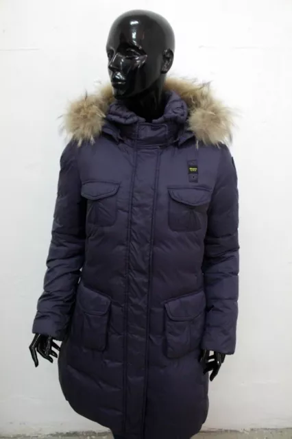 Blauer Veste Femme Taille XL Bleu Veste Hiver Parka Fourrure