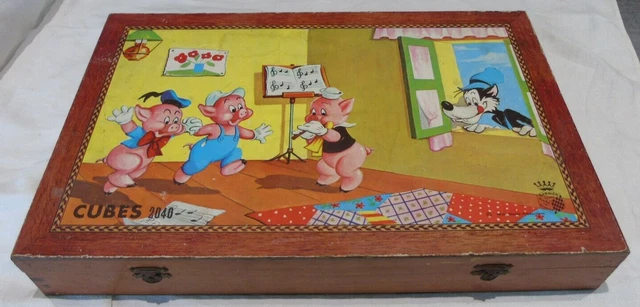 Jeu De Cubes Puzzles ORTF Babar 1968 - Vintage, Ancien, éditions Garnier Cornil, Occasion
