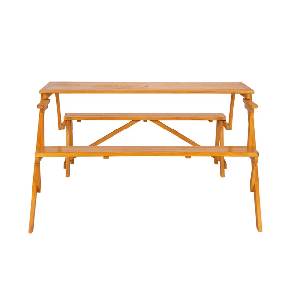 138.5*137*75cm Solid Wood Load-Bearing 150kg Dual-Purpose Conjoined Table &Chair