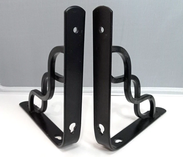 Steel Celtic Scroll Black 6" X 6" Shelf Brackets Lot of 2 Corbels 3