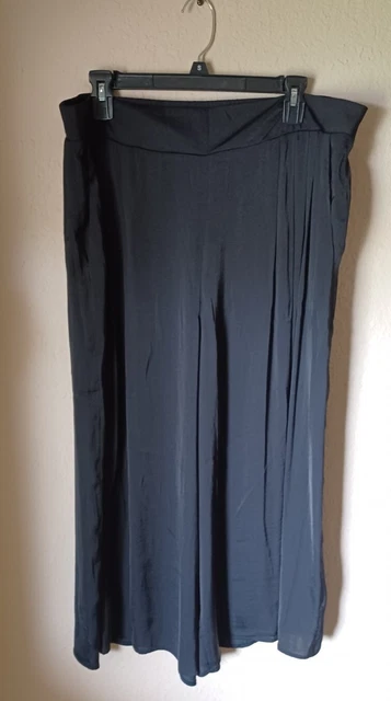 Vince Camuto Womens Black Wide Leg Ankle High Rise Palazzo Pull On Pants Sz XL
