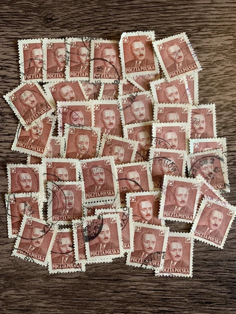 1950 President Boleslaw Bierut Polish Poland Polska Poczta Stamps