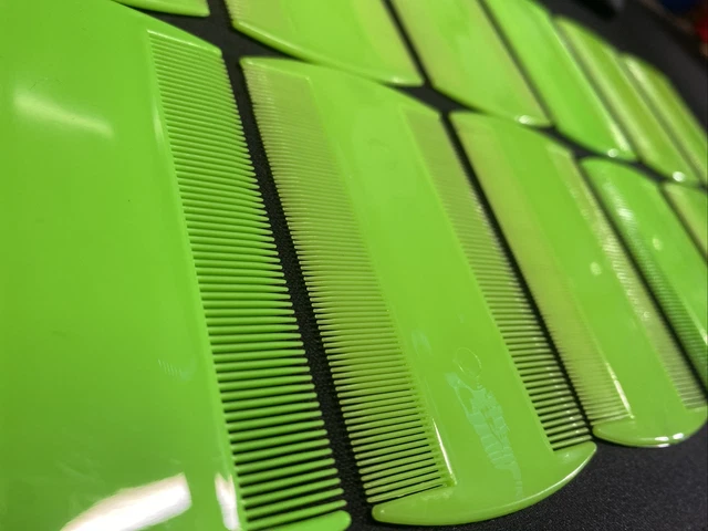 12 GREEN Double Sided Nit Combs Fine Tooth Head Lice Detection Pet Dog Cat Flea