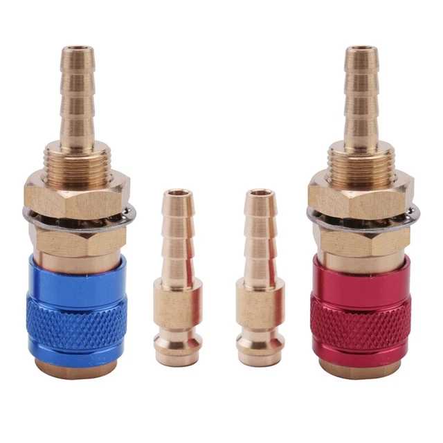 2 pezzi 6 mm adattatore gas-acqua raffreddato ad acqua raffreddato ad aria frizione rapida T5G3