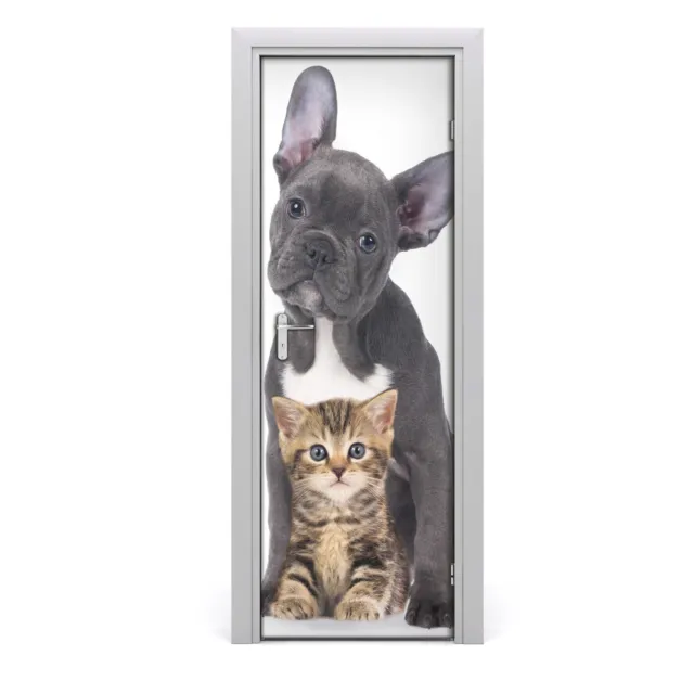 Pegatinas Para Puertas de Autoadhesivo Murales  75x205 cm Muro de perros y gatos