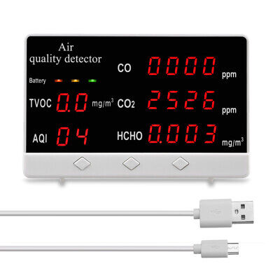 5 in 1 Air Quality Monitor AQI HCHO Real-time Monitorin CO Tester for Enterprise