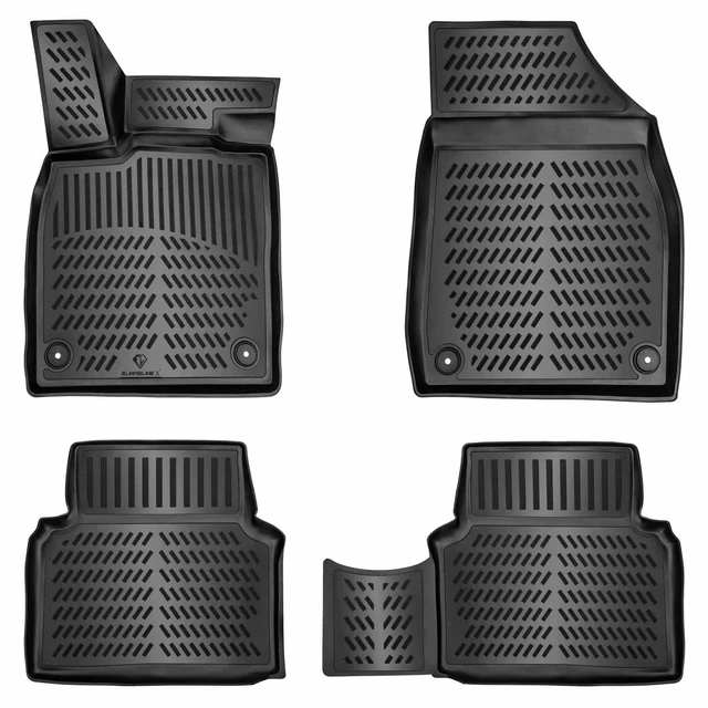 Tapis Sol 3D Caoutchouc ELMASLINE Pour Hyundai Tucson 2021+ - Lot De 4 Avec Bord Haut