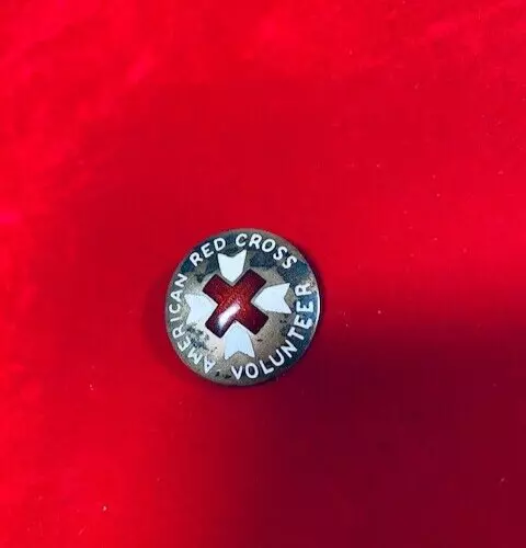 Vintage WWII American Red Cross Volunteer-Pinback Pin - Sterling R.P.C. - 1"