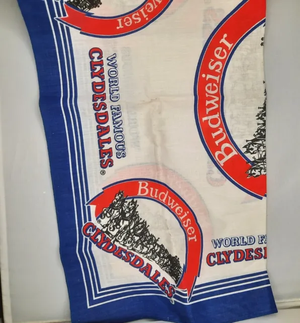 Vintage Budweiser World Famous Clydesdales Bandana USA Head Wrap New Old Stock