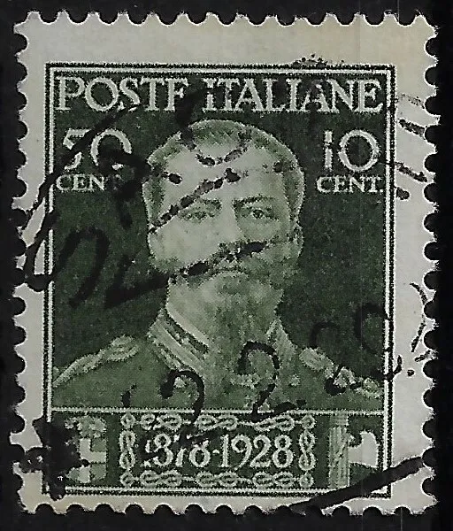1929 Italia Regno 50° morte VEII 50+10 cent Usato