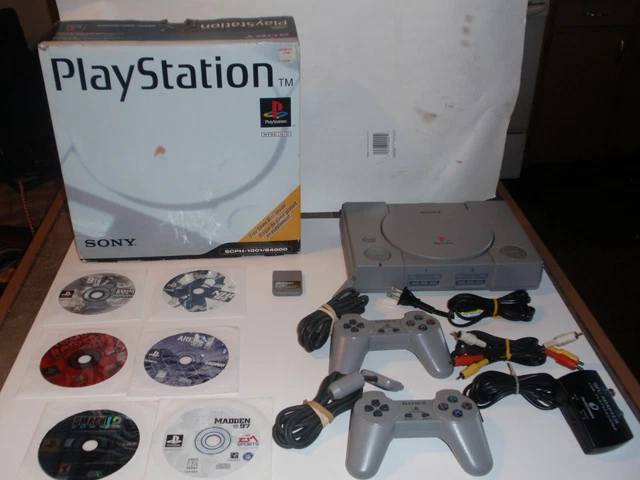 SONY PLAYSTATION 1 Console PS1 SCPH1001 In Original Box w/games, 2 ...
