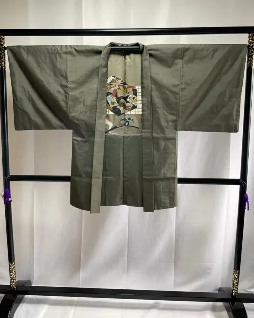Vintage Japanese Mens Silk Haori Jacket -Vintage Japanese Kimono Jacket