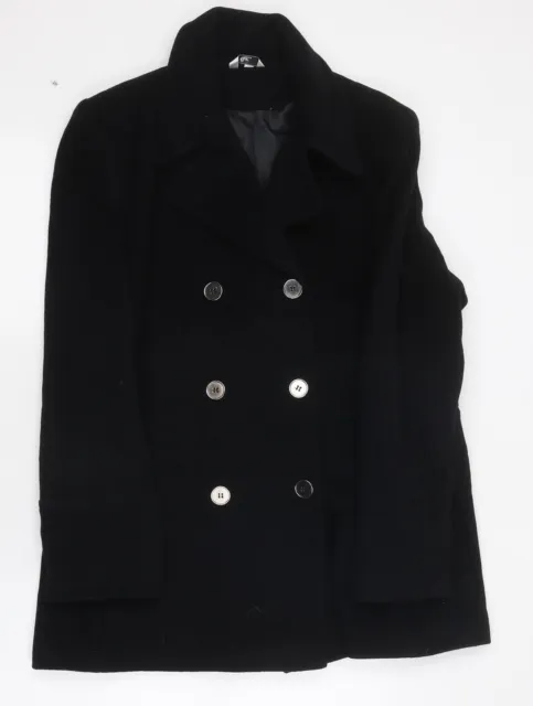 Cappotto da donna nero giacca militare Klass taglia 16 con bottoni