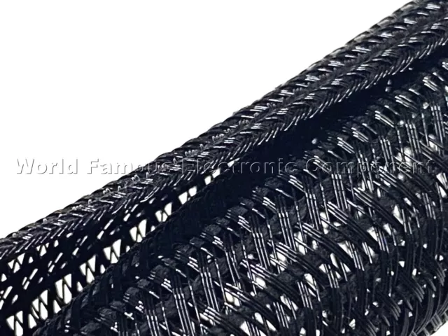 F6N0.75BK 3/4" Black Split Braided Cable Sleeving , Split Loom , Wrap ,USA 2