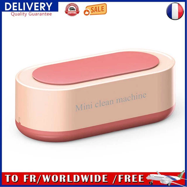 Ultrasonic Jewelry Cleaner Jewelry Glasses Watch Cleaning (Battery Pink)