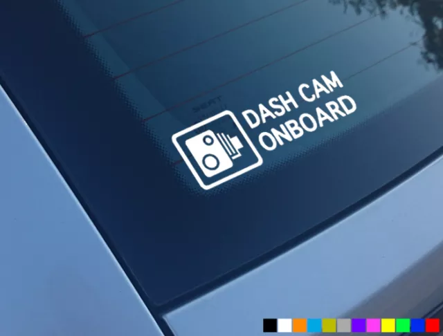 Dash Cam Onboard Car Stickers Decals Window Funny Bumper Cctv Hd Camera Cam