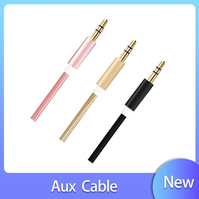 Aux Cable Audio Lead 3.5mm Jack to Jack Stereo Male for Car PC Phone 1m
