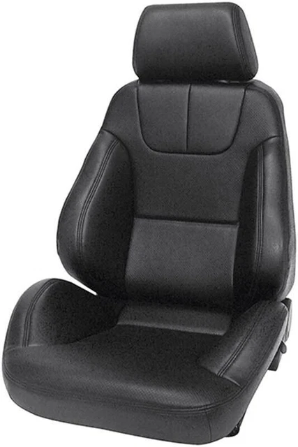 Procar Rally DLX Recliner Bucket Seat w/ Headrest; Vinyl; Right/Passenger; Black