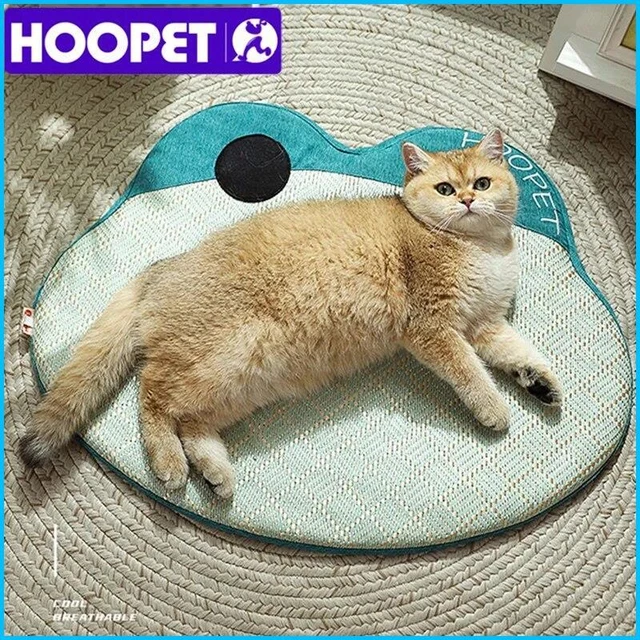 Cat Bed Round Hand Woven Rattan Pet Nest Summer Cooling Kitten Basket Cotton