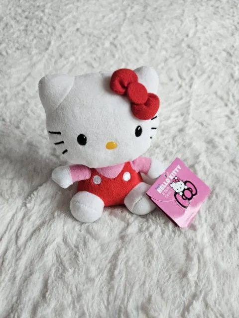 Sanrio Hello Kitty Plüsch Figur Stofftier Kuscheltier Weiß Rot NEU