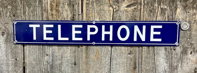 Presto Vintage Cobalto Blu Porcellana “Telefono " Booth Porta Firmare come Nuovo