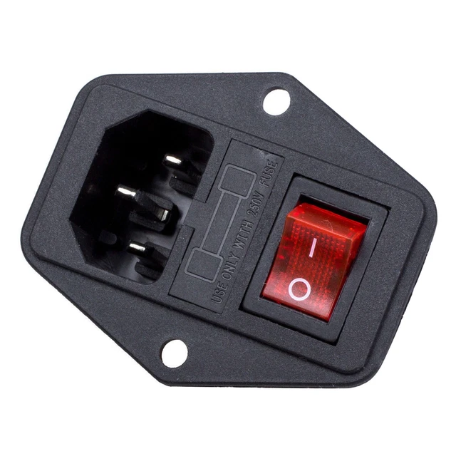 INTERRUPTOR CONECTOR MAQUINA Arcade 3 Pin IEC320 Bartop Switch LED ...