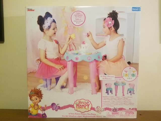 Disney Junior Very Fancy Nancy Tea Party Table 2 Chairs 16 pc Playset * NEW NIB