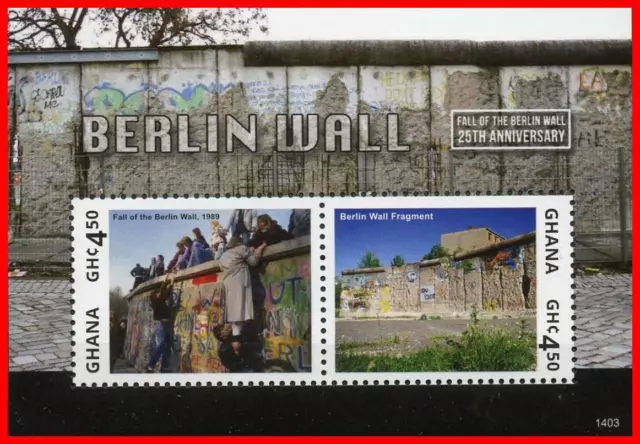 Ghana 2014 BERLIN WALL FALL ANNIV. S/s #1 (WE HAVE ##2, 3, 4 ALSO, CAPISCI?)