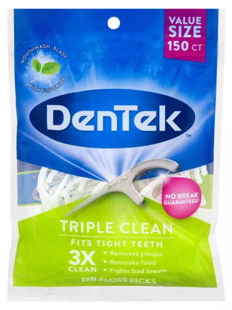 DenTek Triple Clean - 150 Per pack -  Zahnseide Sticks