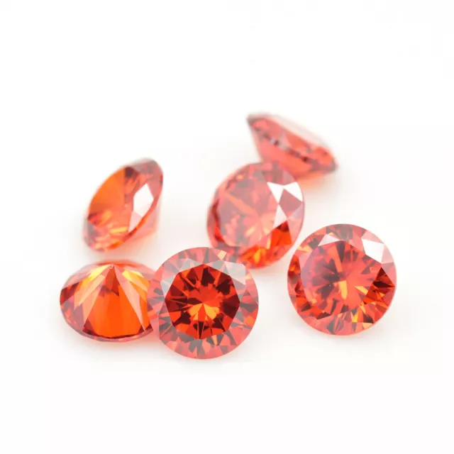 100pcs 2.0mm Orange Round Cut Loose Cubic zirconia CZ Stone AAAAA Best quality