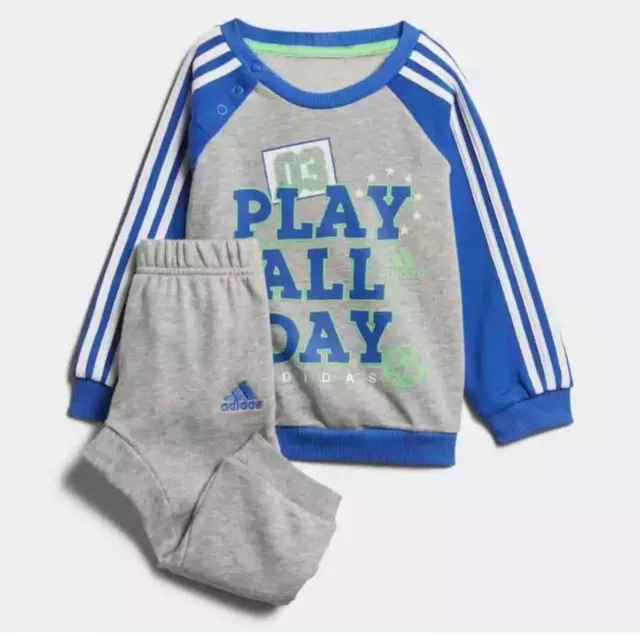 Adidas Ragazzi Bambini Grafico Francese Spugna Joggers Tuta Bimbi Set Completo